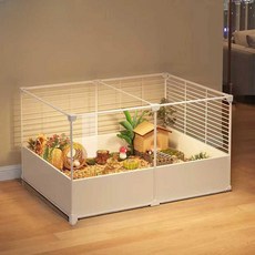 대형 햄스터 고슴도치 기니피그 하우스 쳇바퀴 무소음, 1개, D. 단층 검정 73x37x35