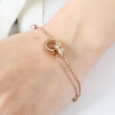 NOID-B 鋼製羅馬數字圓環水鑽設計手鍊