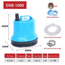 어항 필터 펌프 AC220V 50Hz 수중 측면 흡입 폐수 전원 공급 장치 EUAU, EU AC220V-50Hz, 6W and Pipe