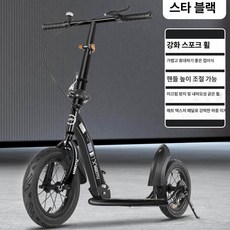 더즐리 수동킥보드 클래식 접이식 수동 성인 킥보드, 1개, 1cm, 스타리블랙