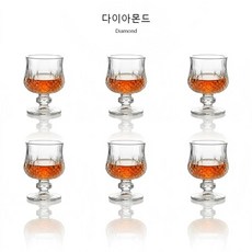 빈티지 조각 미니 고블렛 45ml, 6개, Diamond