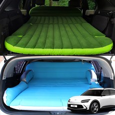GV60 차박 에어매트 트렁크용품 차량 용 매트 캠핑 용품 실내 침대 트렁크 정리, 에어펌프 미포함 그린, 그린