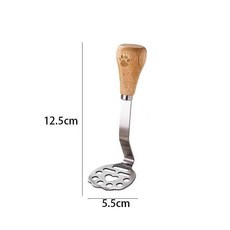 迷你壓泥器 鋁合金花梨木柄 寶寶輔食搗碎勺, 1個, 小熊壓泥器