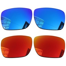 Acefrog 오클리 Holbrook XL OO9417 59mm 선글라스용 1.5MM 편광 교체 렌즈 업그레이드된 소재 충격 방지 파이어 레드 및 아이스 블루 편광 - 1
