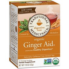 트래디셔널 메디시널스 유기농 진저 에이드 소화 차 16개입 Traditional Medicinals Organic Ginger Aid Digestive Tea 16 Count, Pack of 6, 100ml