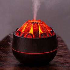 마이크로 장작 모델링 가습기 LED 조명 변경 조절 가능한 미스트 모드 물 없는 자동 차단 침실 사무실 자동차용(블랙), 마이크로 장작 모델링 가습기, LED 조명 변경, 조절