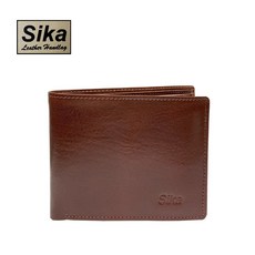Sika 真皮義大利牛皮男用皮夾 鈕扣零錢包
