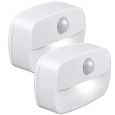 모션 센서 빛 실내 LED 야간 조명 스틱 배터리 작동 복도 계단 옷장, 06 cold white 2 pcs
