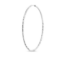 마리아블랙 리브 14K 화이트 골드 후프 싱글 이어링