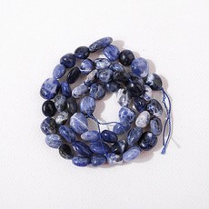비즈아이 [5480-26]원석 못난이 약6x8mm 천연석 소달라이트 반줄(약19cm)
