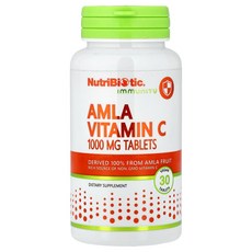 NutriBiotic 뉴트리바이오틱 이뮤니티 암라 비타민 C 1 000mg 30 비건 정 보충제, NutriBiotic 뉴트리바이오틱 이뮤니티 암라 비타, 1개