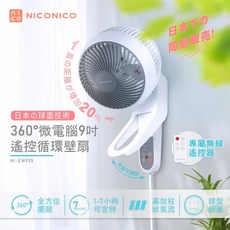 日本 NICONICO 電風扇 360度球型9吋遙控循環壁扇 電扇 風扇 NI-EW935