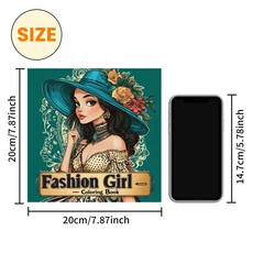 패션 소녀 색칠하기 책 24 페이지 성인 그림책 선물 생일 파티 죽이기 시간 낙서 그림 그리기 미술 도서 ﻿, 01 X1-1021