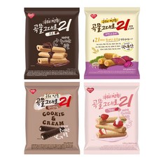 구워만든 곡물그대로 21 크리스피롤 4봉 혼합(초코1+자색고구마1+쿠키앤크림1+딸기1), 4개, 150g
