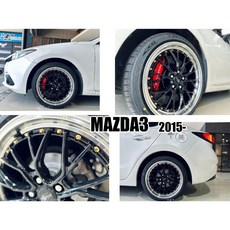 ATMOS MAZDA3 2015-2016 18吋鋁圈 輪框 18*8.5 5/108 ET40 5孔108 銀黑車, 1個