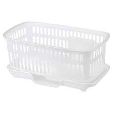 台灣製造日式瀝水碗籃滴水盤，碗盤收納廚房收納，白色系餐具架, 1個, 白色