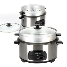 리빙센스 스팀쿡 분리형 2단 멀티쿠커 3.5L LSC-1323 스텐 전기냄비 전골팬 전기 찜기, 1개