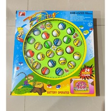 旋轉聲光釣魚遊戲 互動親子桌遊 生日聖誕禮物, 1個, 音樂釣魚(24隻小魚+5支釣竿)彩盒, Multicolor