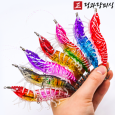 리얼 새우에기 UV 쉬림프 갑오징어 쭈꾸미 한치 카도에기 7개입 1세트, 10g, 혼합색상(7개입)
