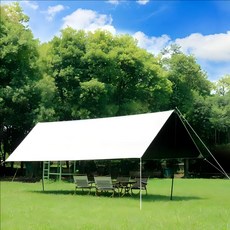 Fowod 캠핑 방수 자외선 차단 암막 렉타 타프 나들이용 그늘막 텐트, 블랙코팅