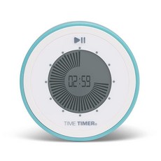 Time Timer 트위스트 90분 디지털 카운트다운 시계 어린이 교실 학습 홈스쿨 도구 교사 책상 운동 및 주방 타이머용 페일 셰일, Lake Day Blue, 2) Lake Day Blue