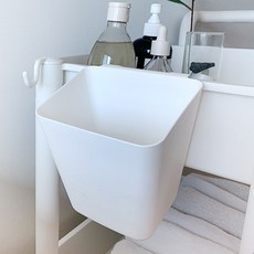 온더칩 트롤리 수납바구니 레일 선반 걸이형 2개, 화이트