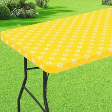 방수 탄성 직사각형 캠핑 테이블보 가장자리 스크래치 방지 테이블 커버 세탁, 1. Yellow-29.53x47.24in