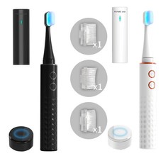 FUTURE LAB 電動牙刷，深層清潔，多種模式，智能定時，無線充電，呵護牙齦, 白, 1個, 冷光白齒刷