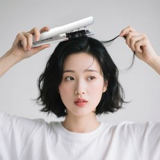 ROYLEA 신형 무선 고데기 옥수수펌 판고데기 볼륨 뿌리 기 /높은 크라운 효과/휴대용 무선 고데기, 화이트, 화이트