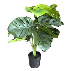 仿真龜背芋盆栽，室內裝飾綠植，免澆水易打理，簡約時尚風格, 人造龜背葉盆栽 如照片 高約60公分 只能宅配, 1個