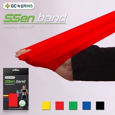 녹십자 천연라텍스 쎈밴드 2M 안티스냅 세라 근력 운동 밴드, 레드, 1개