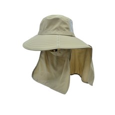 貝柔UPF50多功能四折遮陽帽(男/女可用)可拆卸防曬登山帽, 卡其