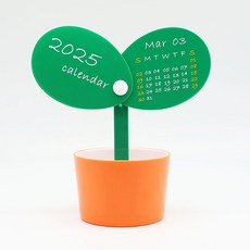 써니영마켓 2025년 탁상 달력 다용도 연필 펜꽂이 정리함, 1개, 오렌지