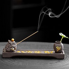 蟾蜍造型線香座 八方來財招財進寶 陶瓷工藝香道擺件, 1個