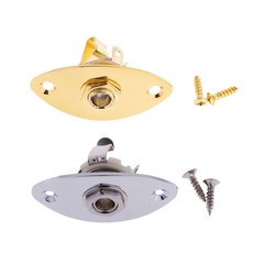 일렉트릭 기타 베이스용 2x1/4 "6.35mm 스테레오 입력 출력 잭 플러그 소켓, 설명, 설명, 실버