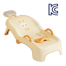 오브제 접이식 샴푸의자 KC인증 유아 누워서 샴푸 목욕 어린이 샴푸 머리감는 샴푸침대, 1개, 06.노란색 PU쿠션(접이식/샴푸대야 제외)