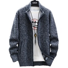 CDCH 男款針織刷絨拉鍊外套