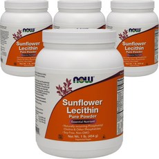 NOW Foods 向日葵卵磷脂粉, 454g, 4罐