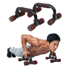 임셀 정자세 딥 푸쉬업바 2p, 블랙+레드