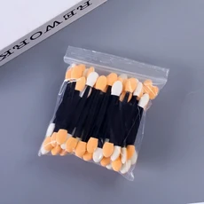 50/100pcs 네일 파우더 브러쉬 스폰지 일회용 양면 아이섀도 어플리케이터 미러 크롬 안료 스틱, 1개