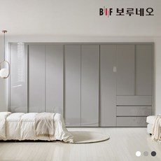 [보루네오] 붙박이장 슬라이딩 여닫이 미닫이 안방 가구 맞춤시공 제작 9자 10자 11자 12자 13자, 06.샤인3단서랍여닫이_그레이