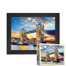 퍼즐피플 풍경 랜드마크 500피스 직소퍼즐, 런던 타워 브릿지 500피스 액자포함(우드블랙), 퍼즐유액 포함, 1개