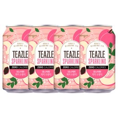 티즐 스파클링 피치우롱티, 340ml, 4개