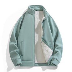 冬季加絨加厚純色羊羔絨外套 保暖立領寬松