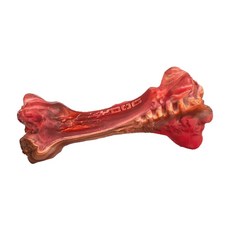 EZYDOG EZYBONES 天然橡膠牛骨 寵物耐咬玩具 牛肉風味 S/M/L尺寸, 1個, 天然橡膠牛骨(紅),S