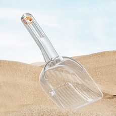 鏟貓砂 鏟屎 貓鏟 分篩貓砂鏟 貓砂鏟子 鏟屎官必備 寵物清理 貓屎鏟 一鍵分篩貓砂鏟 鏟屎神器, 1個, 透明