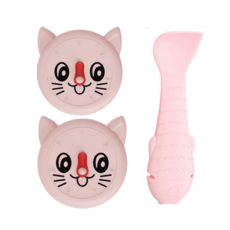 타모루 반려동물 다용도캔 실리콘 덮개, 1세트, 핑크색(선물용)