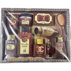 【大廣裕】紙紮 男用高級刮鬍刀組/ 男士護膚清潔用品 吹風機 洗髮精 往生用品 拜拜祭祖 現貨, 1個, 紙紮男士護膚套組（隨機出貨）