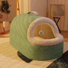 애완동물 난로집 숨숨집 온열 펫 텐트 난방 온도 담요 애견 강아지, 중간 두꺼운 모서리 보호대 5kg이하, 1개, 2. 그린