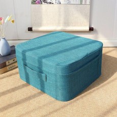 큐브쿠션 두꺼운 사각형 의자 명상 매트 요가, 스퀘어 라운드 포스 피어 사파이어 블루